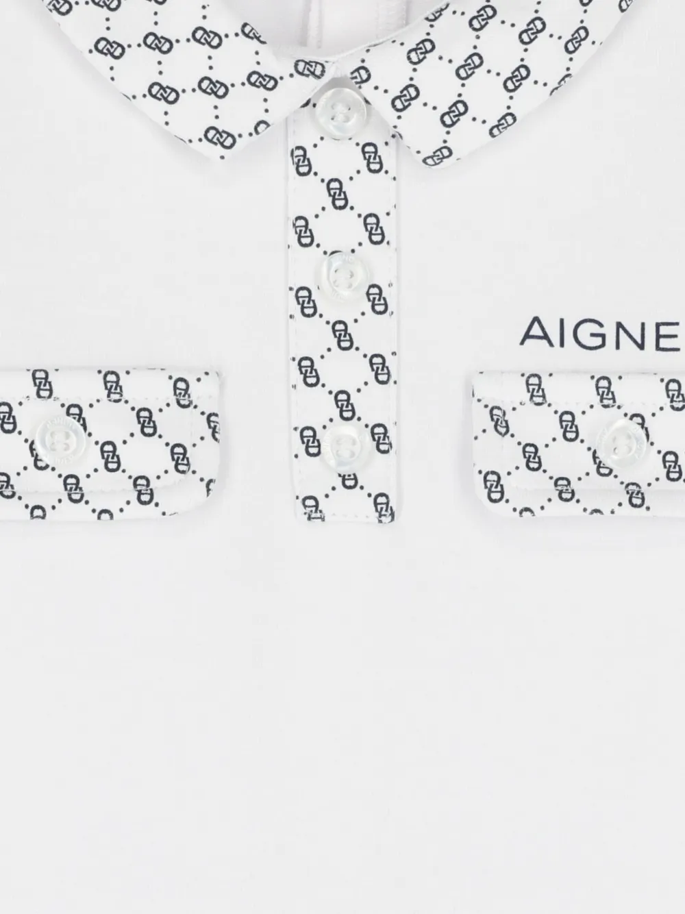 Aigner Kids Romper met Peter Pan kraag en logo Wit