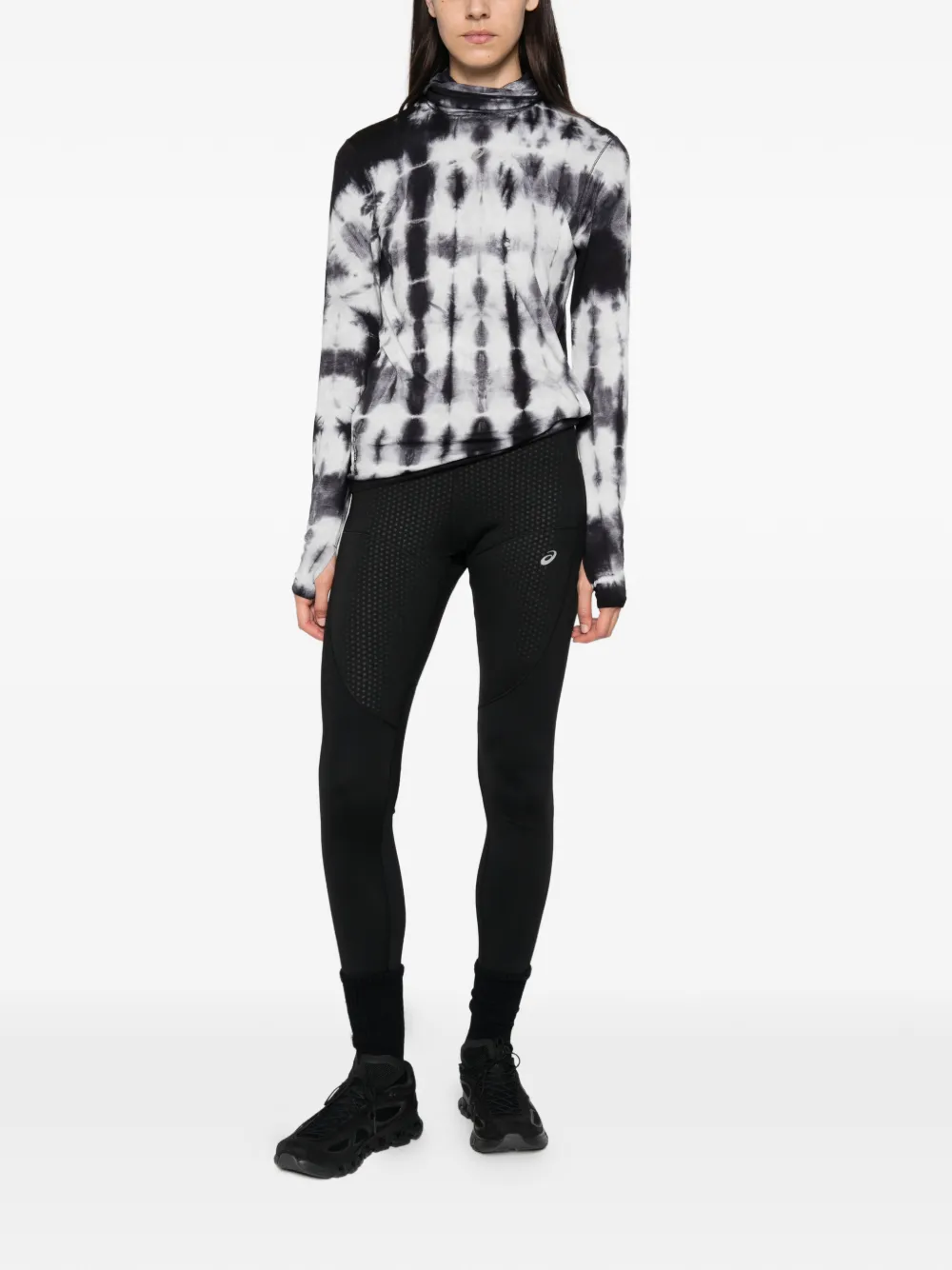 ASICS Legging met textuurvlak en logo-detail Zwart