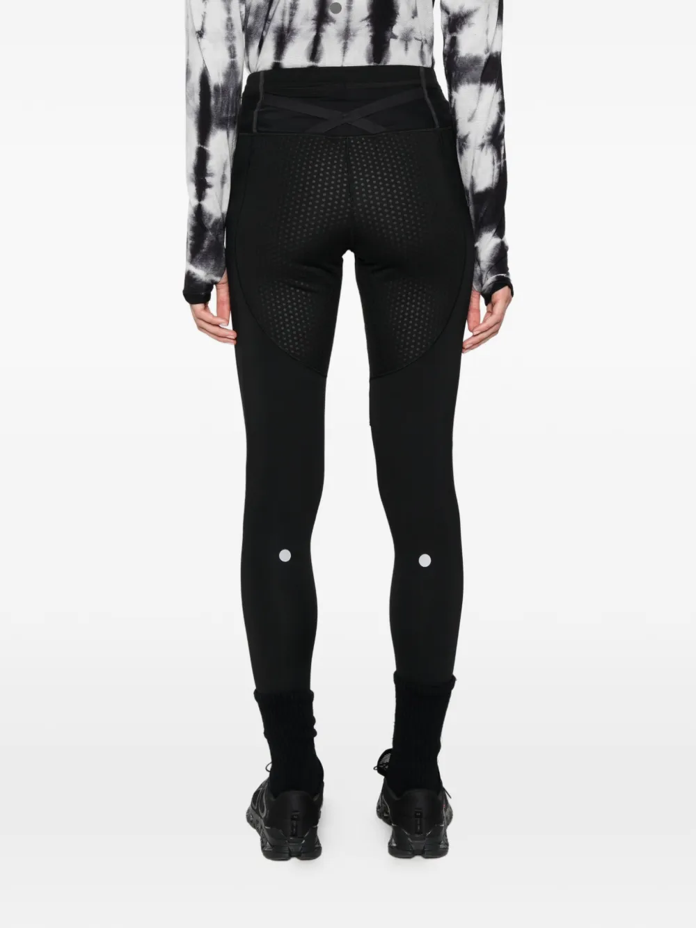 ASICS Legging met textuurvlak en logo-detail Zwart