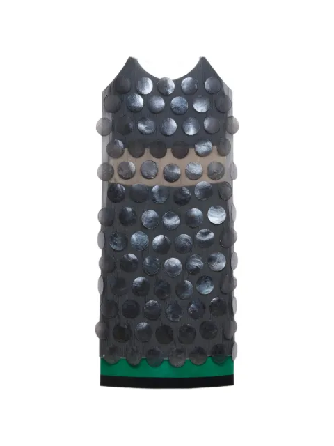 Marni blue mother-of-pearl maxi sequin dress