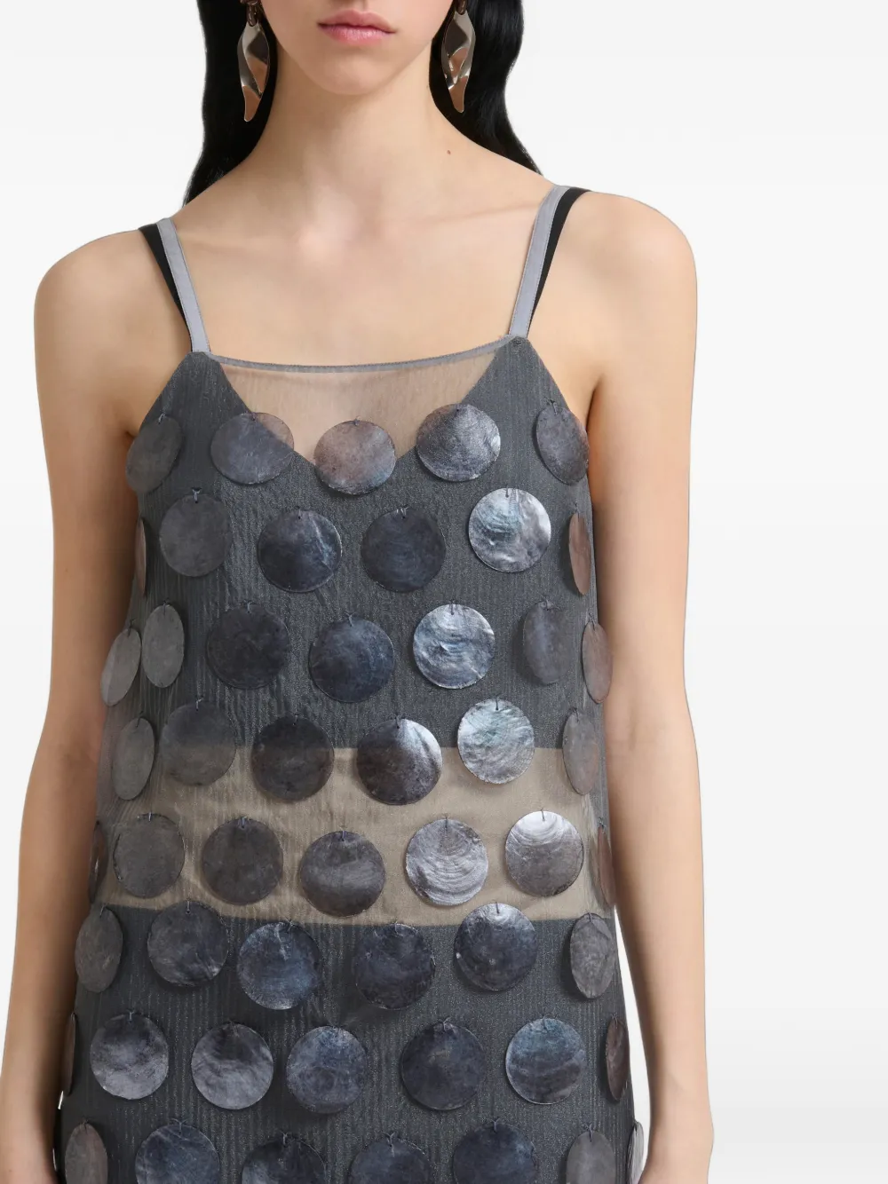 Marni Maxi-jurk met pailletten en parelmoer Grijs