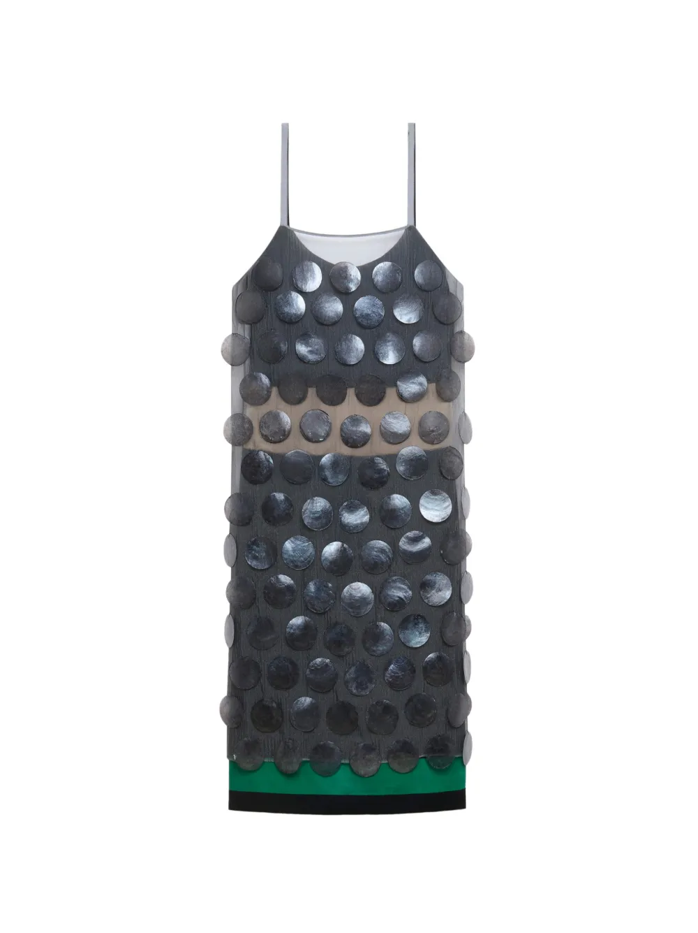 Marni blue mother-of-pearl maxi sequin dress - Grau
