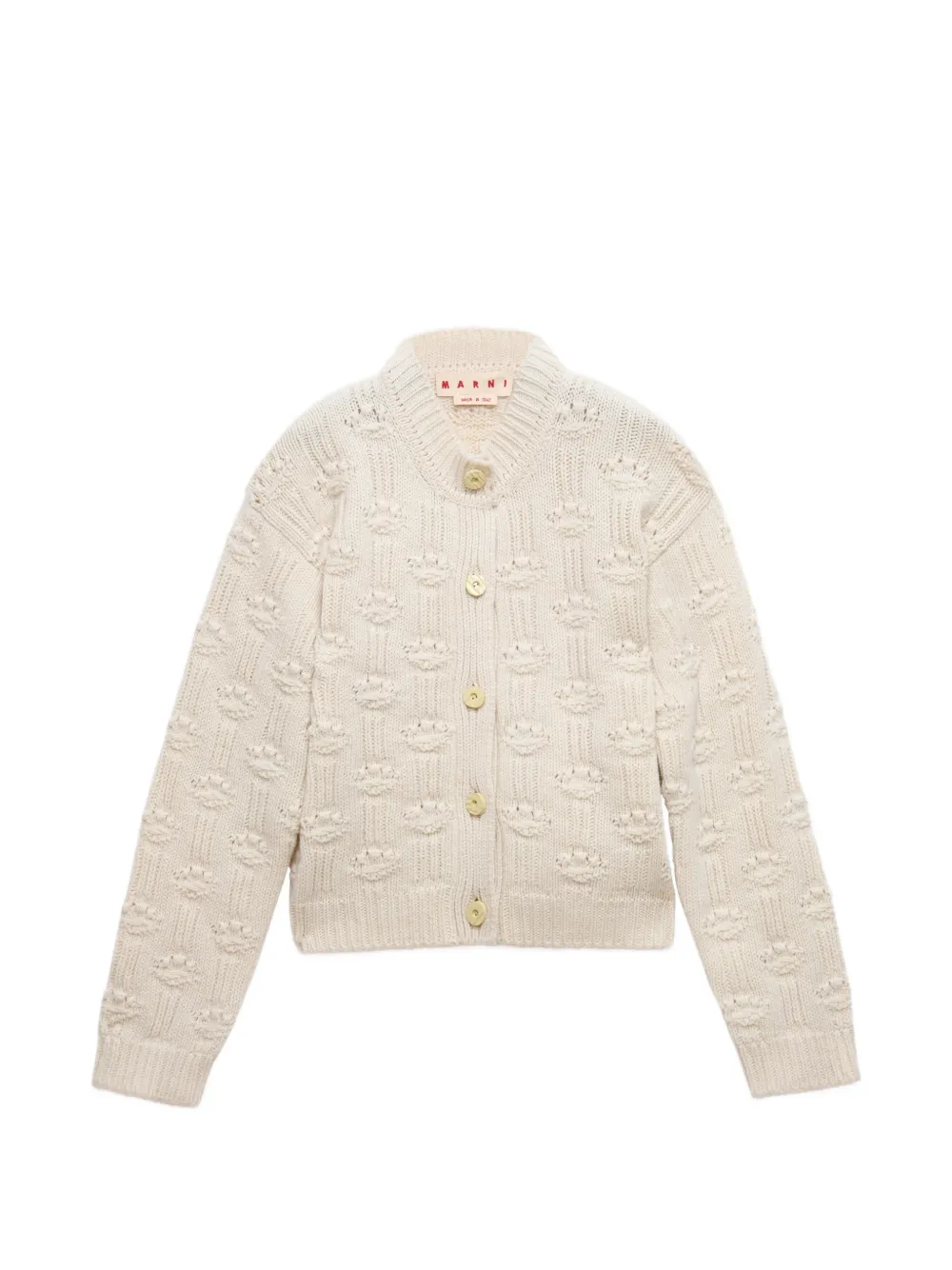 Marni White Fisherman Cardigan aus Kaschmir - Nude