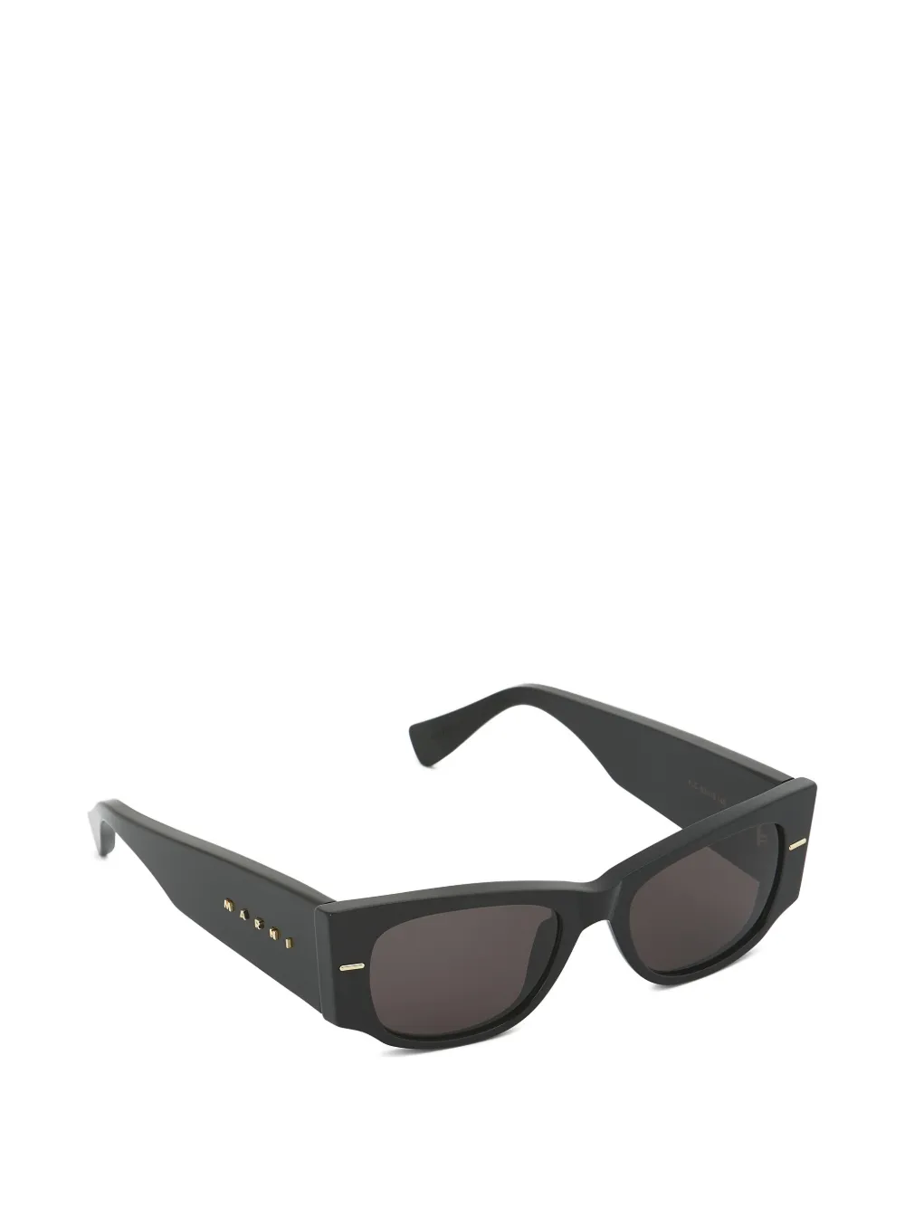 Marni Eyewear Zonnebril met brede pootjes en acetaat montuur Zwart
