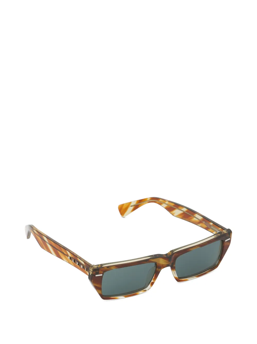 Marni Eyewear Havana zonnebril met platte bovenkant van acetaat Bruin