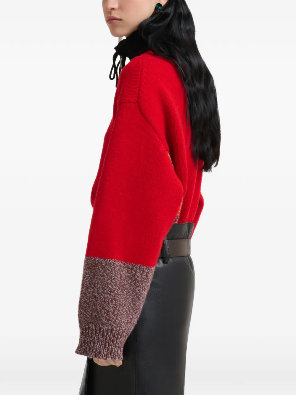 Marni red wool-cashmere jacket with "M" detail Rood