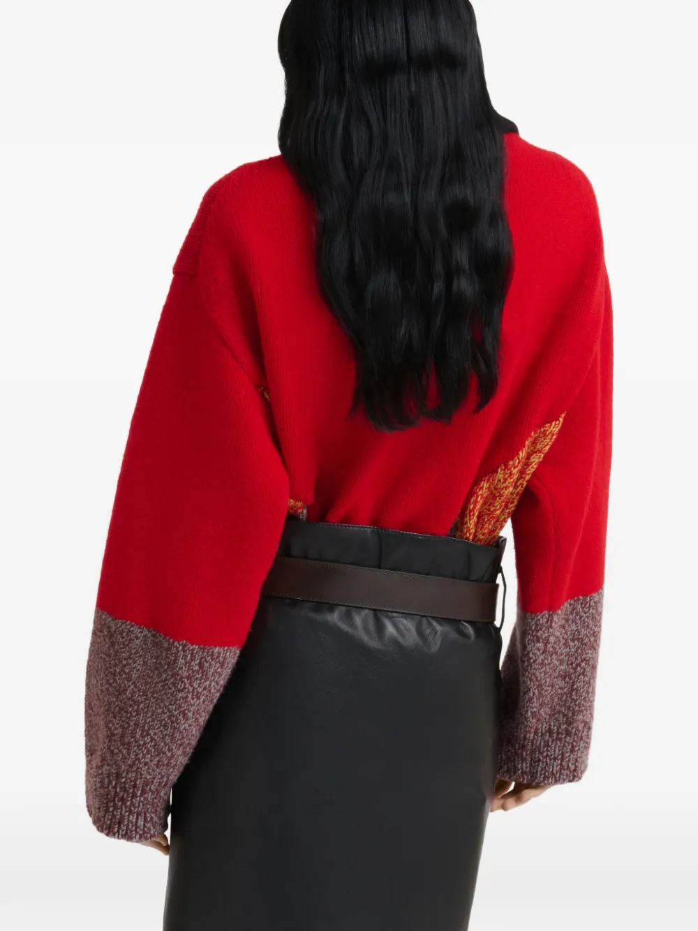 Marni red wool-cashmere jacket with "M" detail Rood