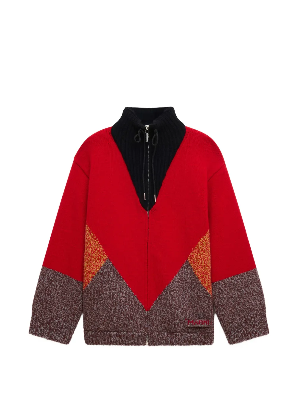 Marni red wool-cashmere jacket with "M" detail - Rot