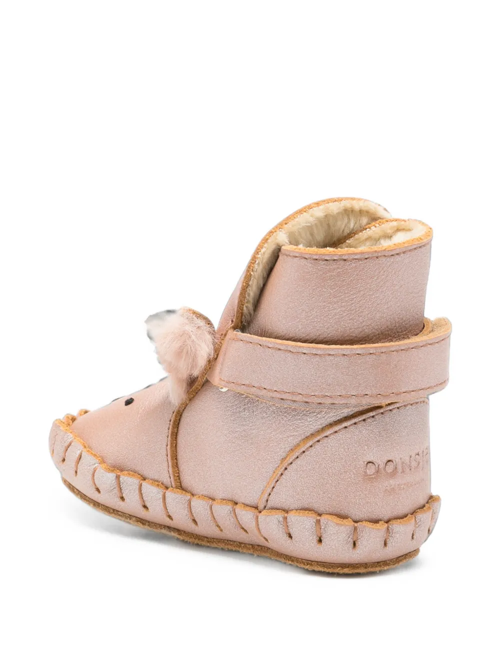 Donsje animal-patch touch-strap boots Roze