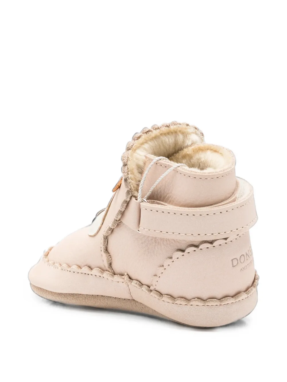 Donsje swan-patch leather boots Beige