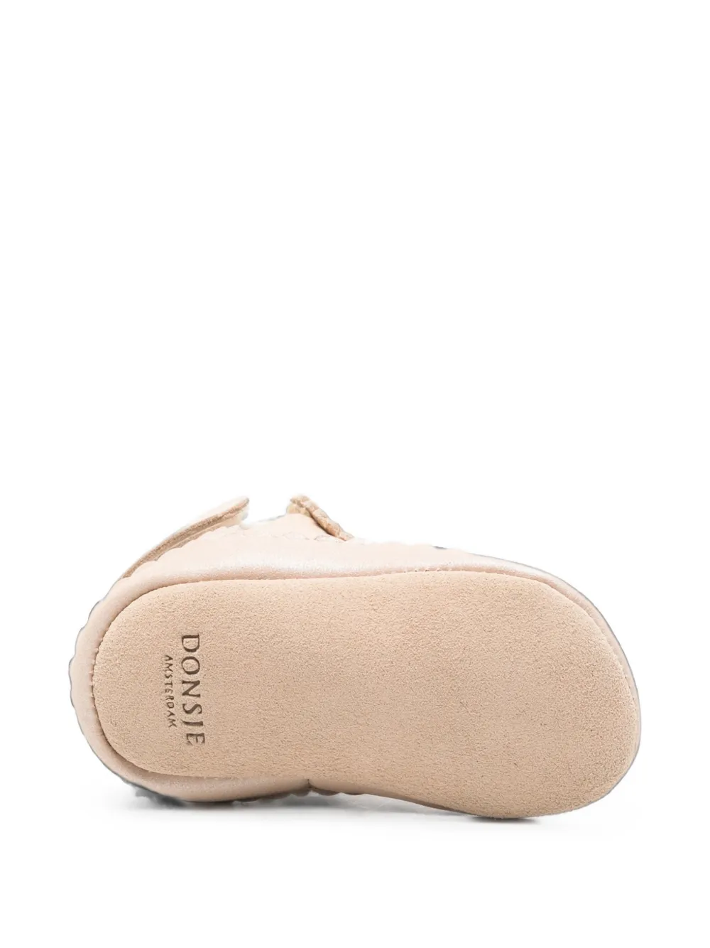 Donsje swan-patch leather boots Beige