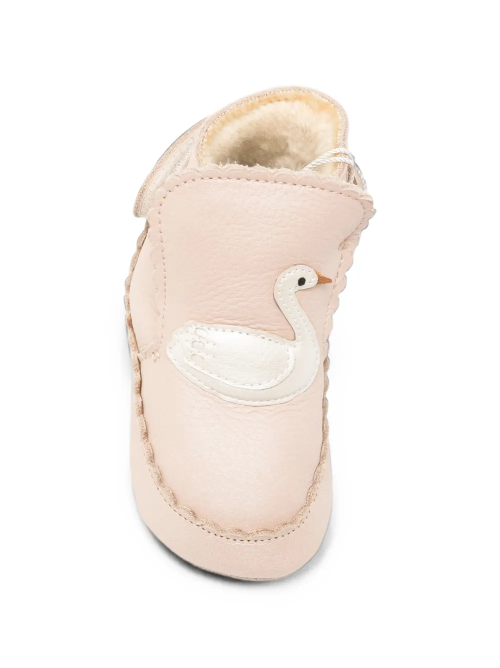 Donsje swan-patch leather boots Beige