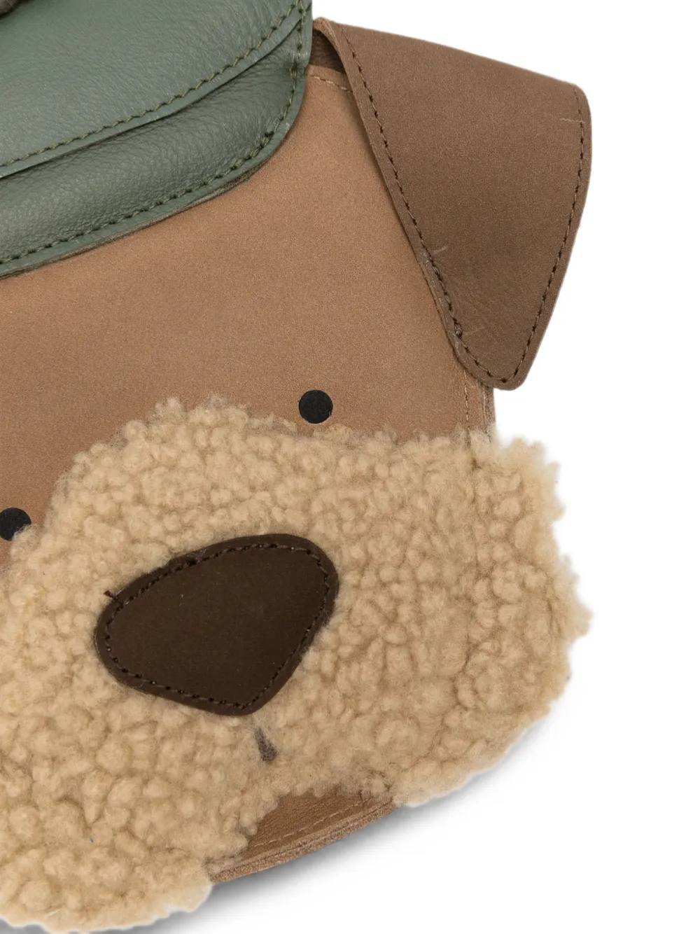 Donsje Stanzen leren rugzak met dieren-patroon Bruin
