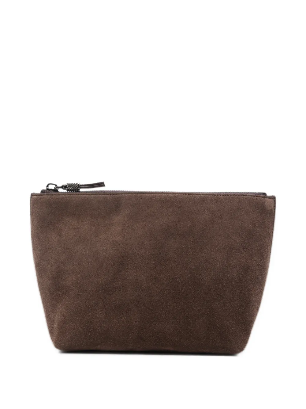 Brunello Cucinelli suede make-up bag - Marrone