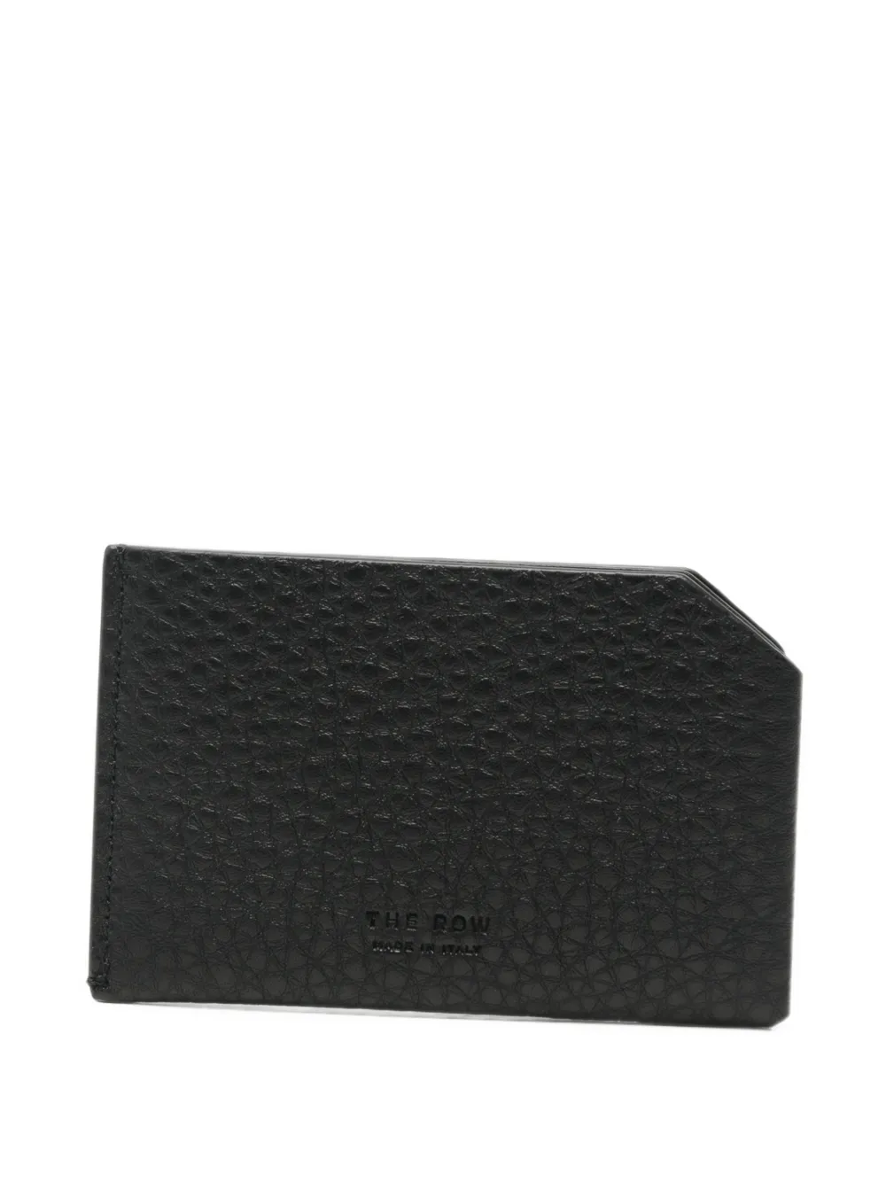 The Row grainy-leather card holder - Nero