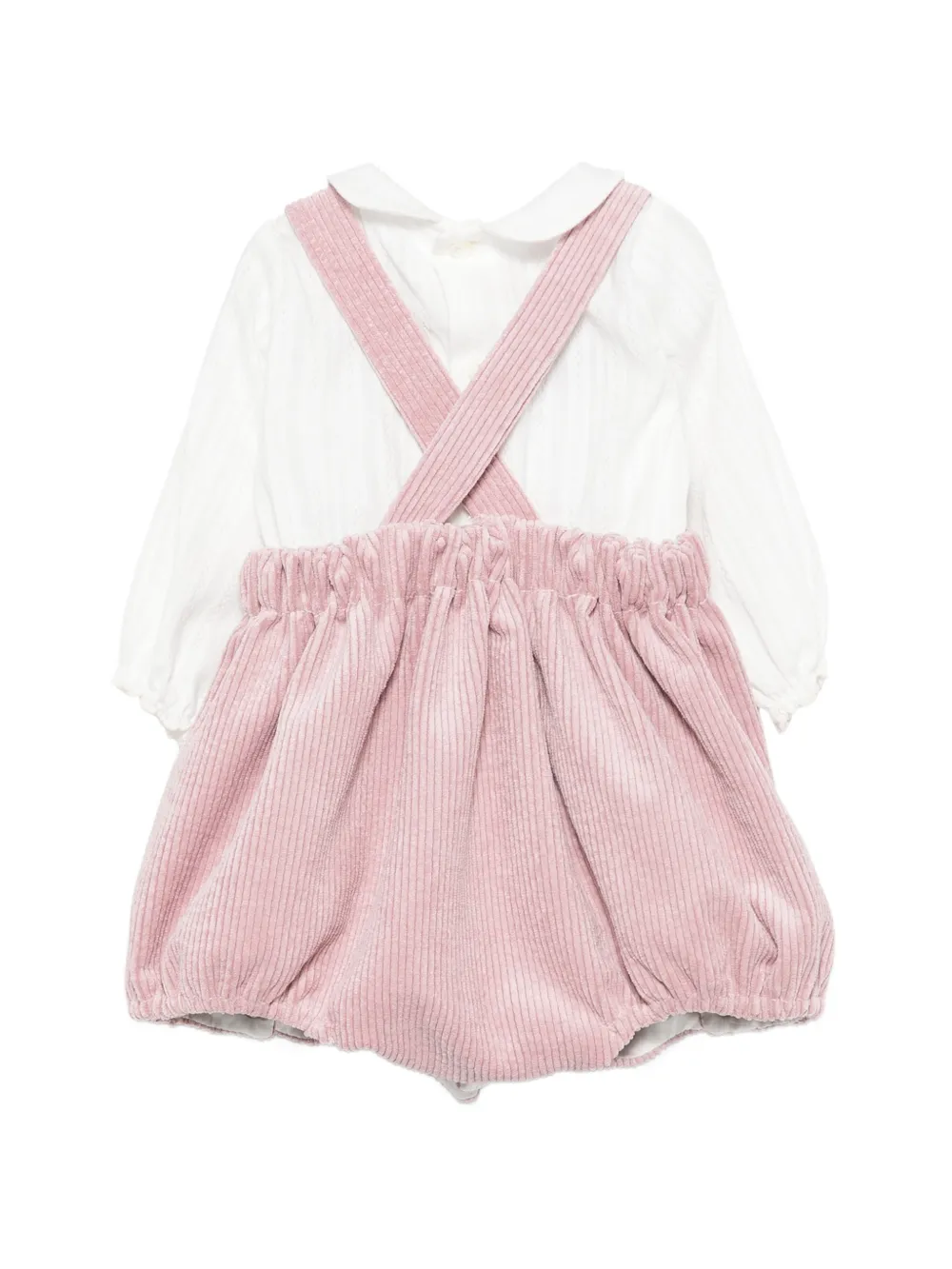 La Stupenderia Shirt- en tuinbroekset met strikdetail Roze