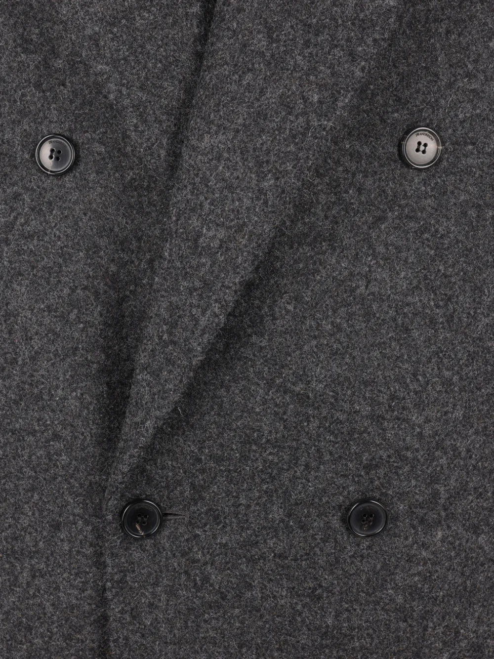 JW Anderson Crombie wollen jas met dubbele rij knopen Grijs