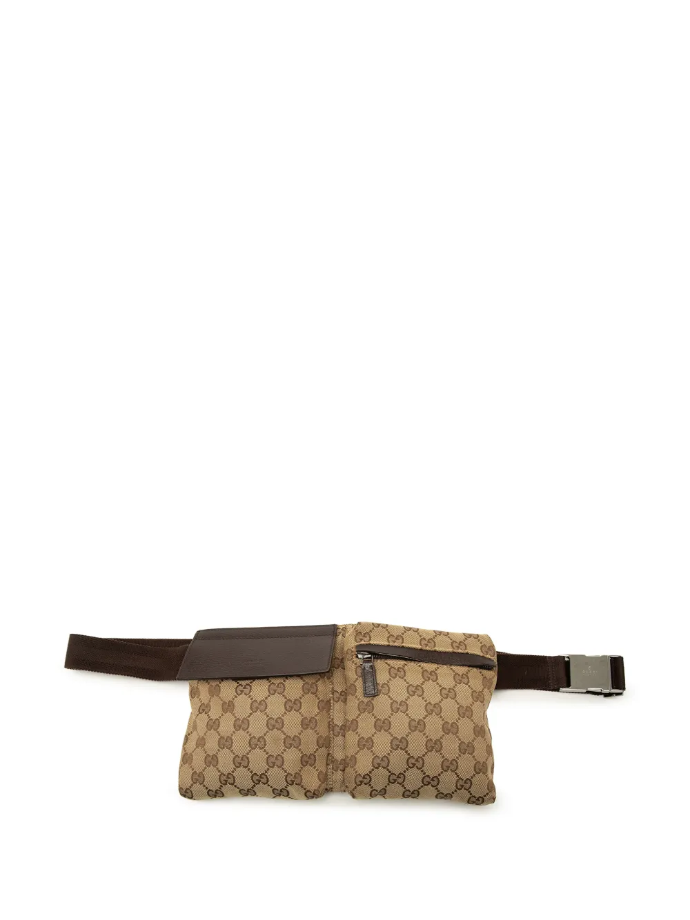 Gucci Pre-Owned 2016-2026 GG Canvas Double Pocket belt bag - Toni neutri
