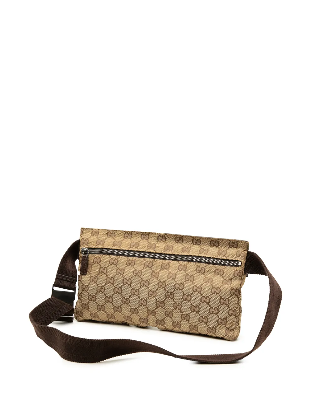 Gucci Pre-Owned 2016-2026 GG canvas heuptas met dubbele zak Beige