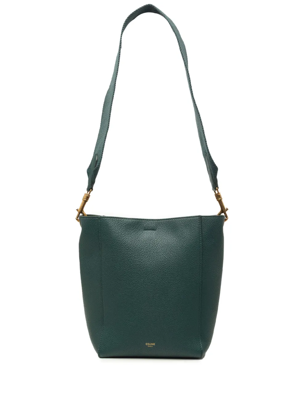 Celine Pre-Owned 2018 Small Soft Grained Calfskin Seau Sangle bucket bag - Verde