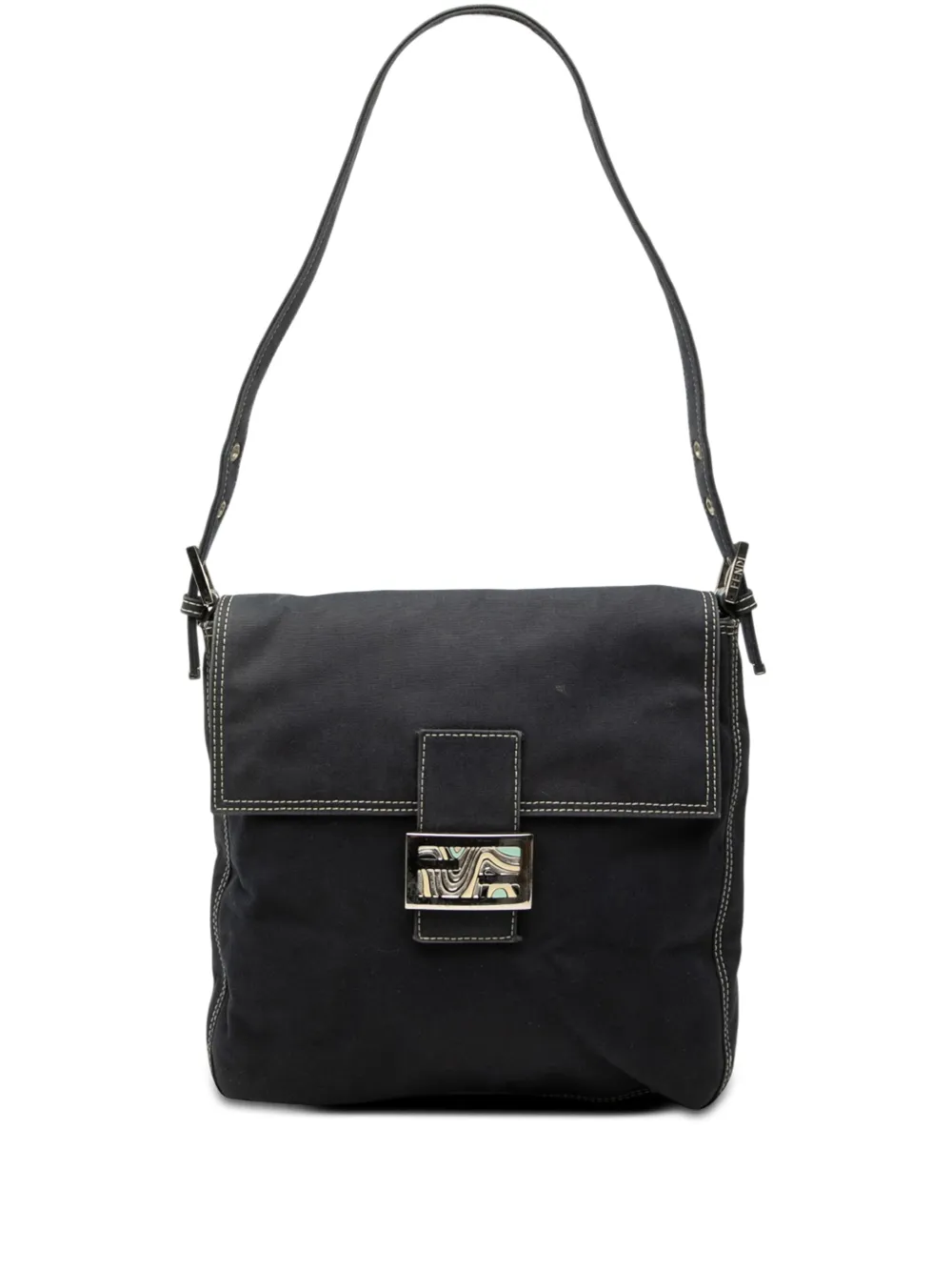 Fendi Pre-Owned Borsa a spalla FF Marble Mamma Forever in tela 2000-2010 - Blu