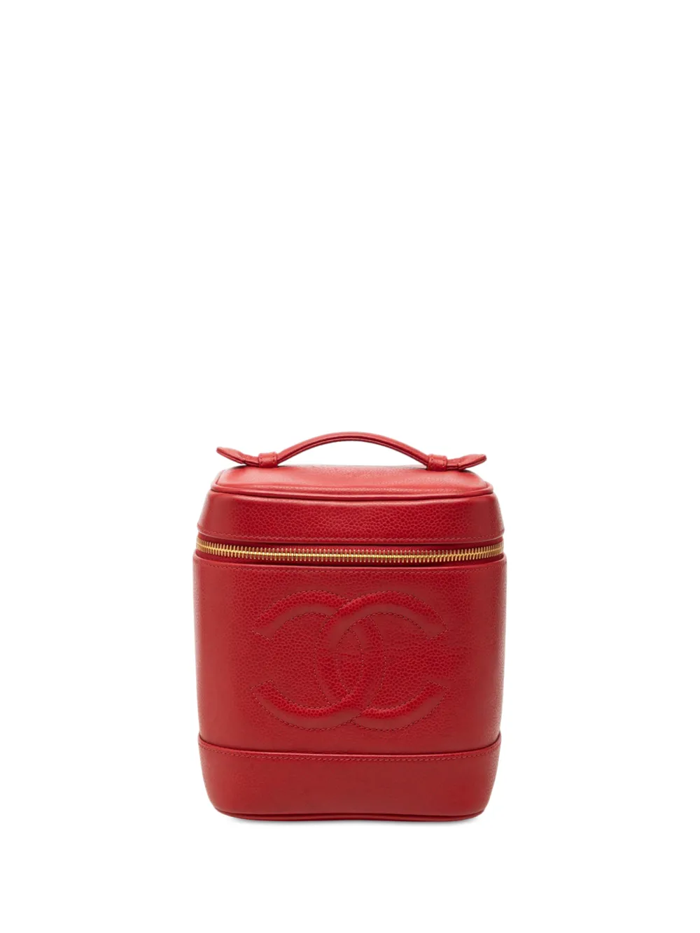 CHANEL Pre-Owned 1994-1996 CC Caviar vanity bag - Rosso