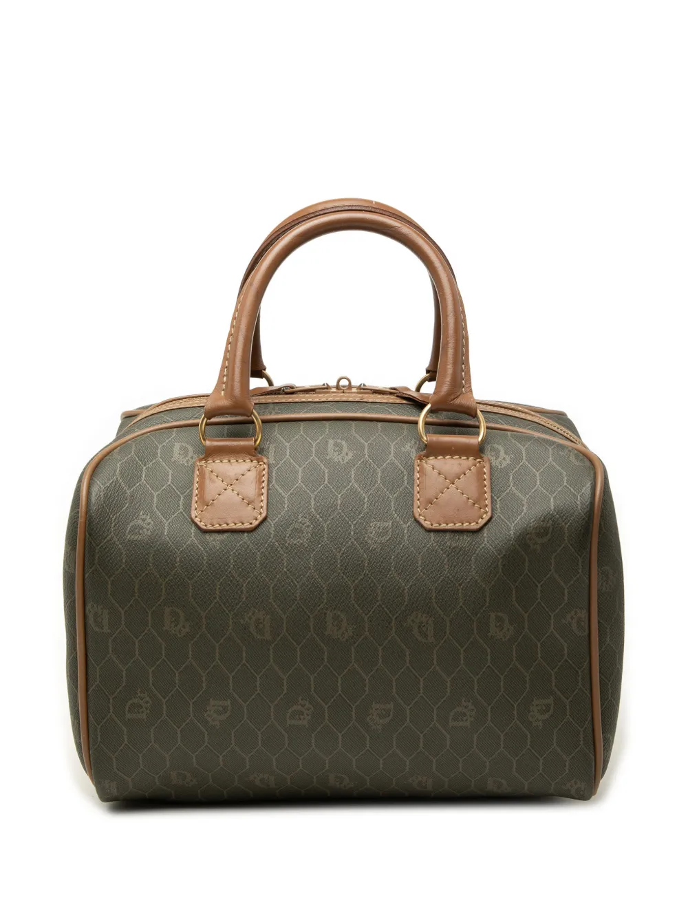Christian Dior Pre-Owned 20th Century Honeycomb Coated Canvas boston bag - Braun