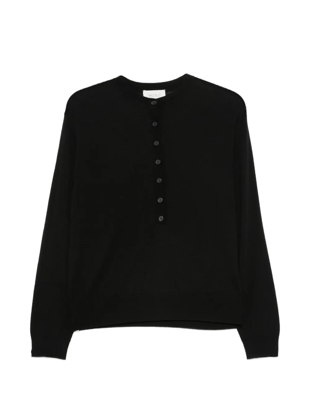 VICOLO button-up crew-neck sweater