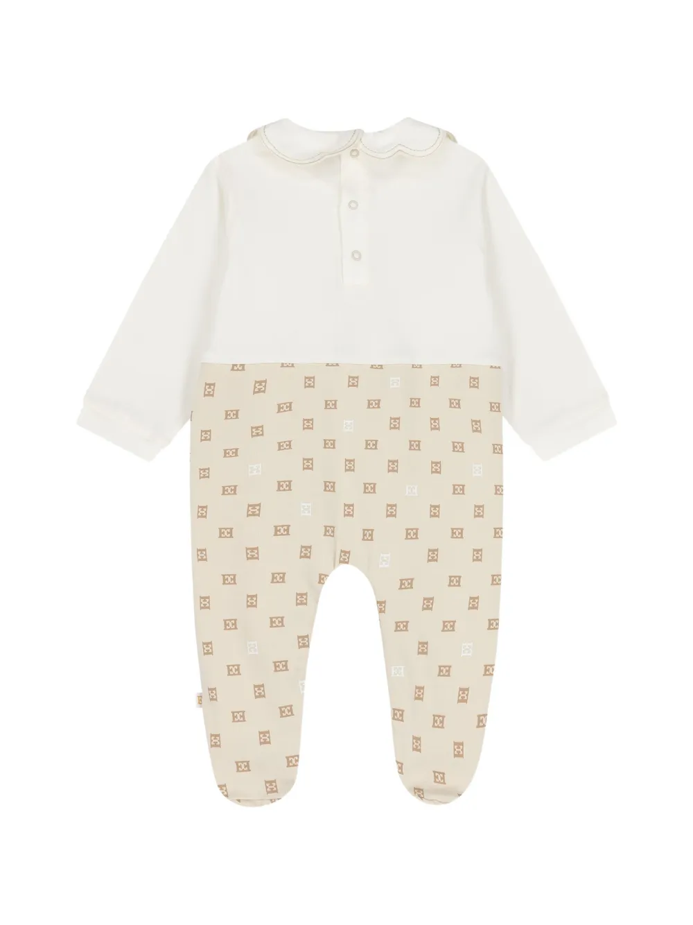 Escada Kids logo-print Peter Pan collar sleepsuit Wit