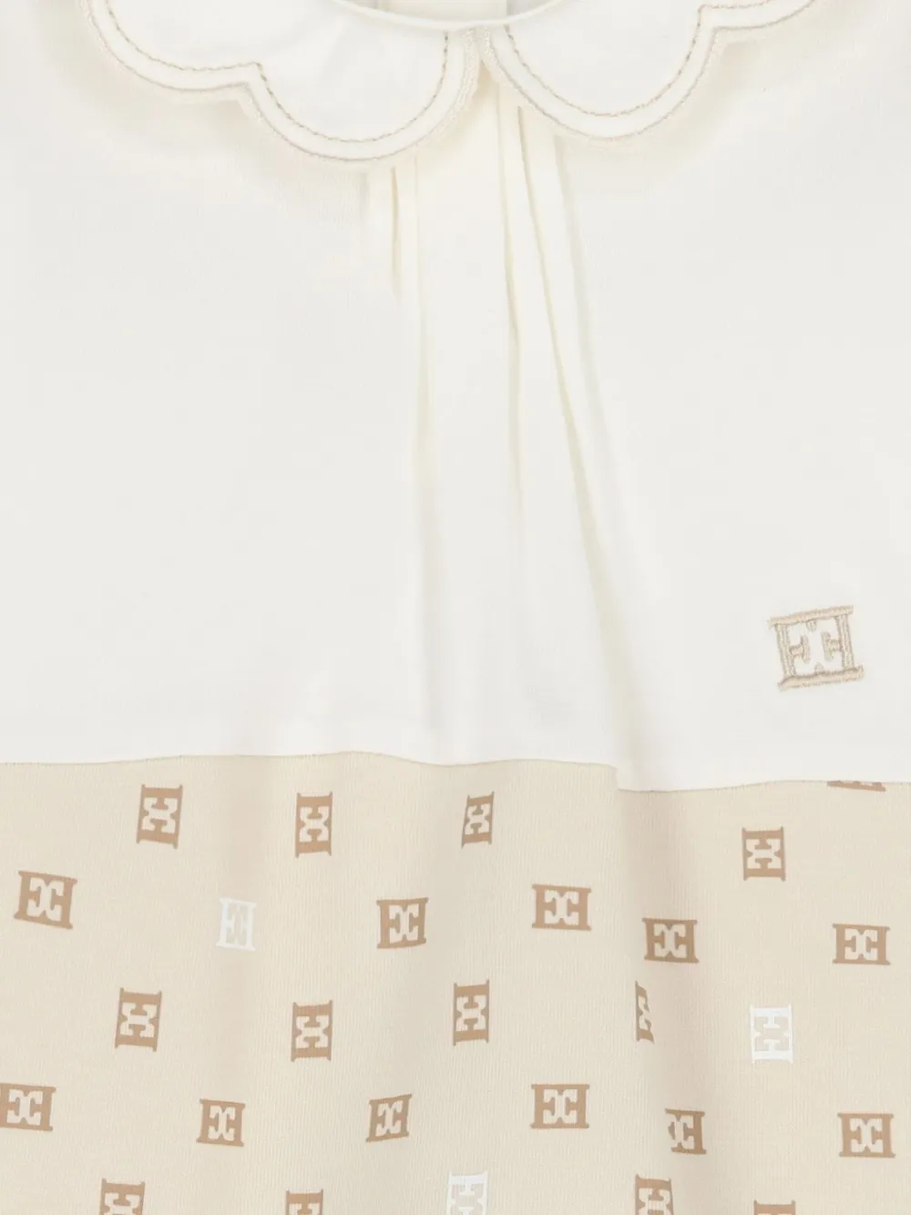 Escada Kids logo-print Peter Pan collar sleepsuit Wit