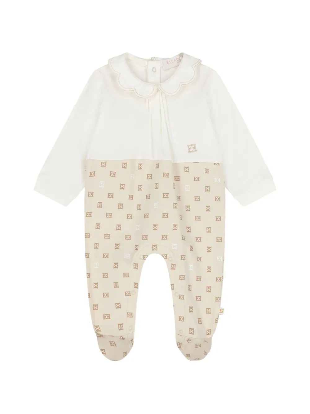 Escada Kids pyjama à col claudine et logo imprimé - Blanc Escada Kids pyjama à col claudine et logo imprimé - Blanc