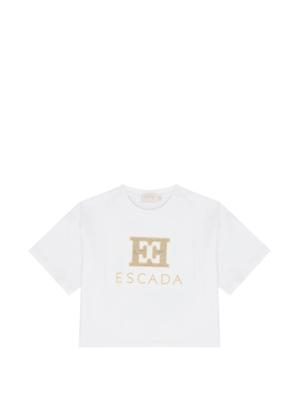 Escada Kids t-shirt crop à logo brodé - Blanc Escada Kids t-shirt crop à logo brodé - Blanc