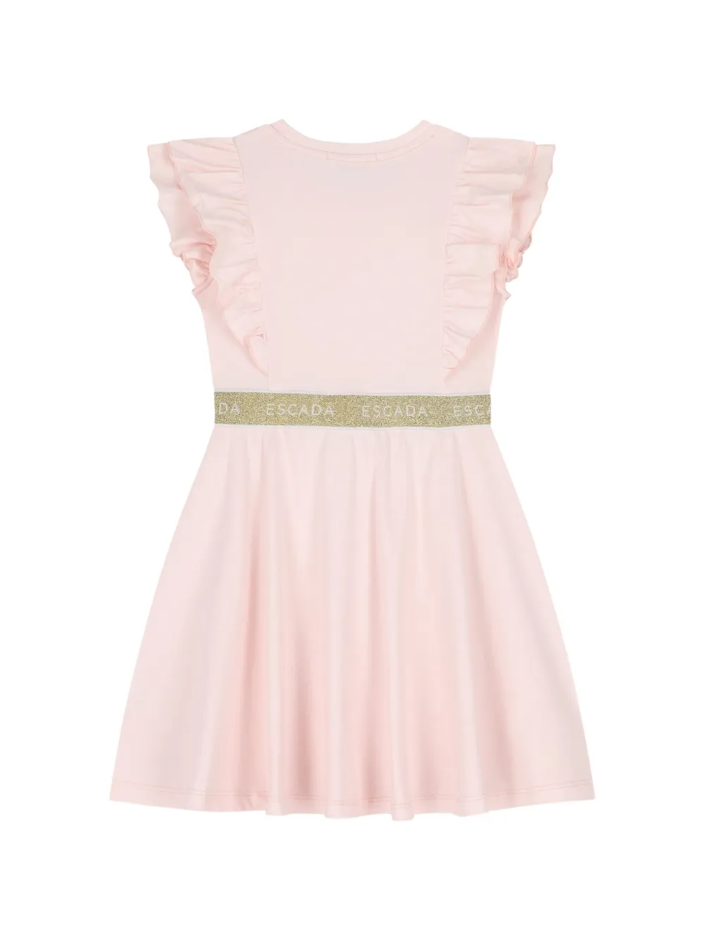 Escada Kids Jurk met geborduurd logo en ruches Roze