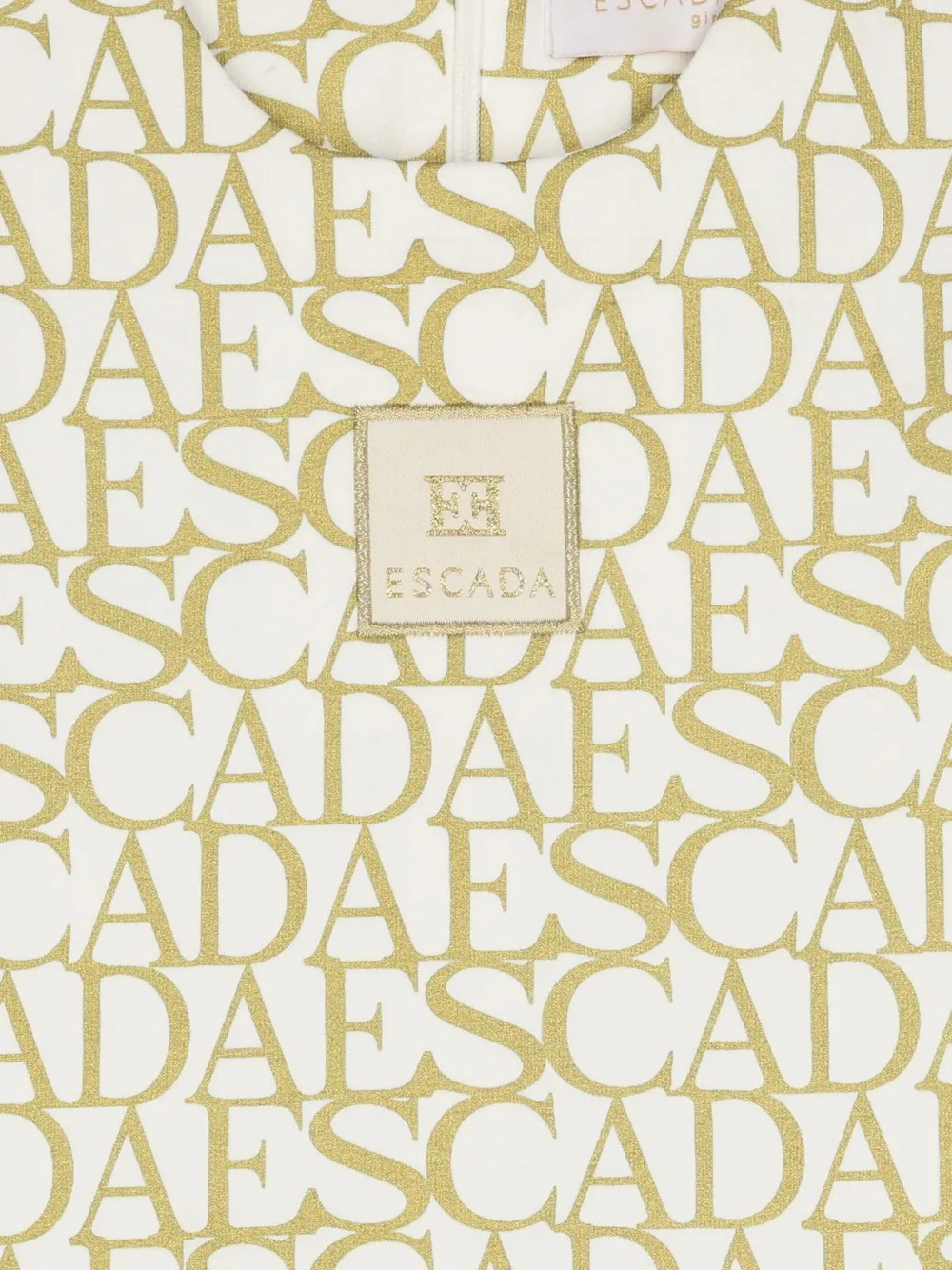 Escada Kids Jurk met logoprint en ruches Wit