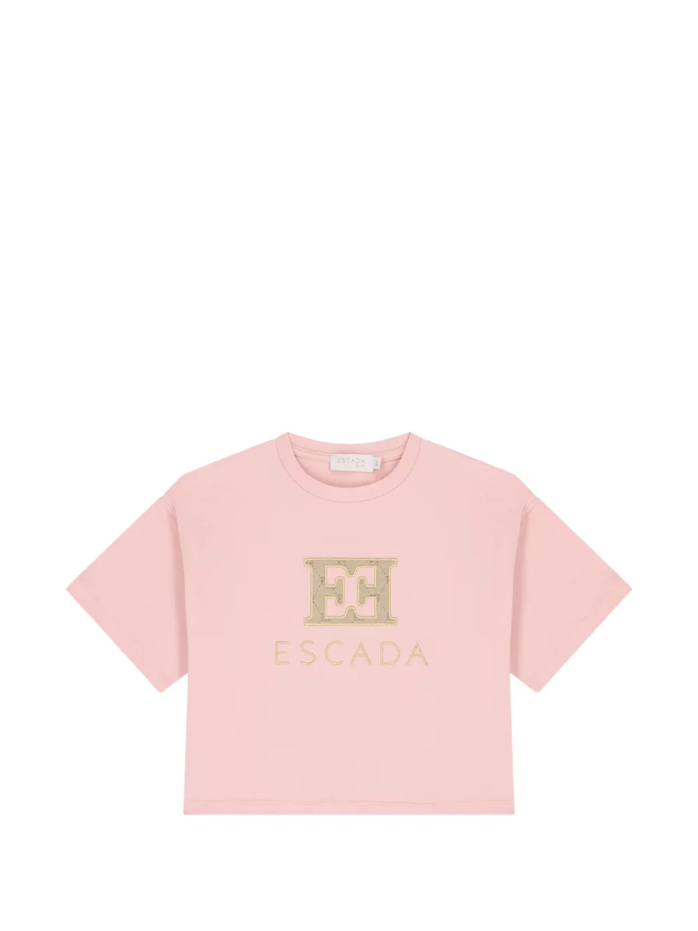 Escada Kids logo-embroidered cropped T-shirt - Rose Escada Kids logo-embroidered cropped T-shirt - Rose