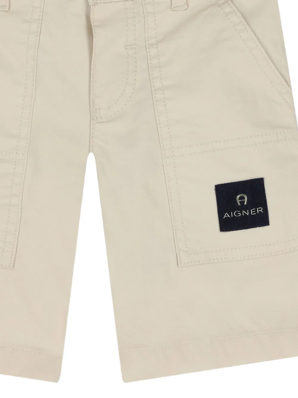 Aigner Kids Shorts met logopatch Beige