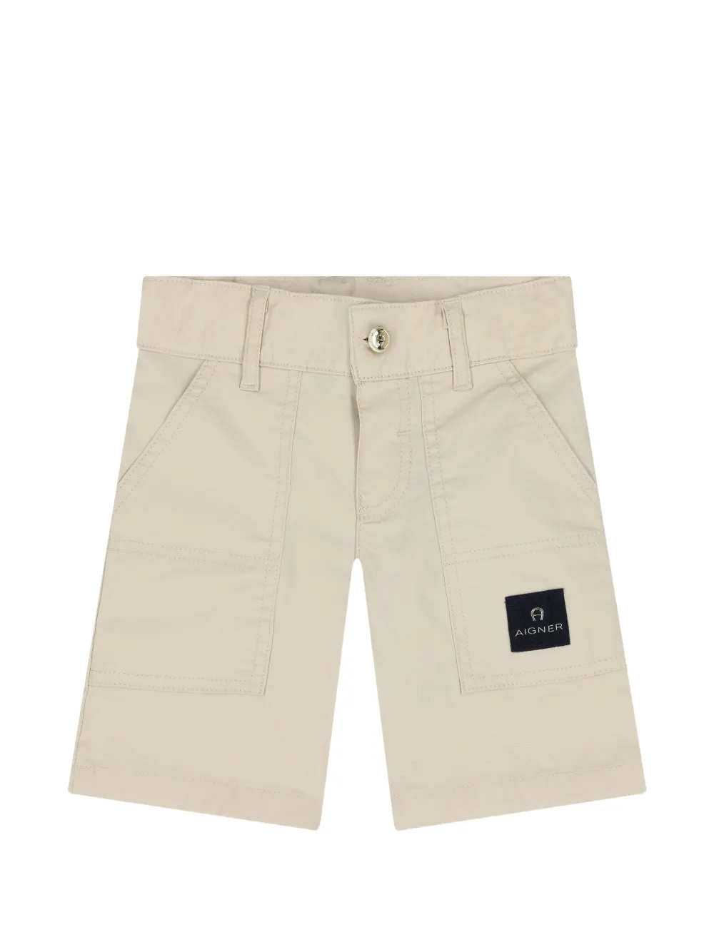 Aigner Kids logo-patch cargo shorts - Tons neutres Aigner Kids logo-patch cargo shorts - Tons neutres