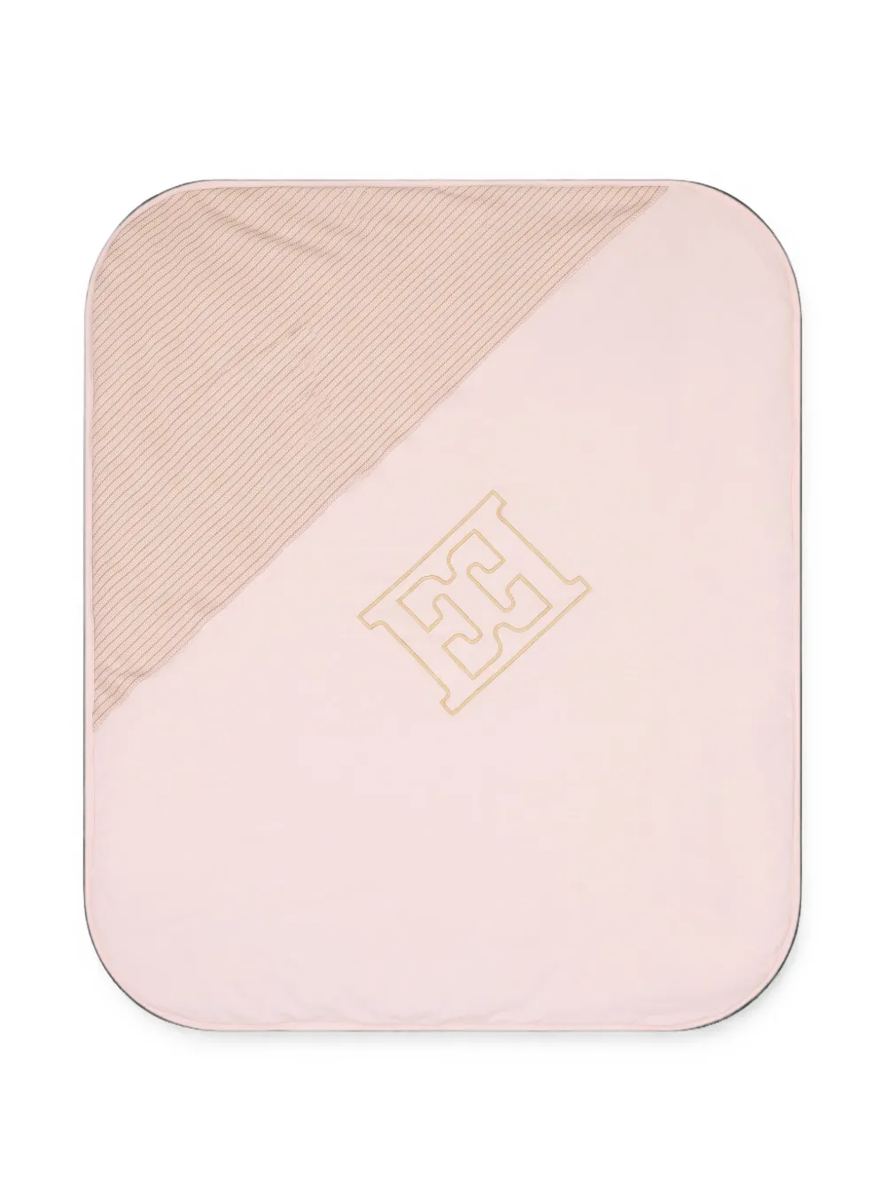 Escada Kids monogram-embroidered logo-pattern blanket - Rosa