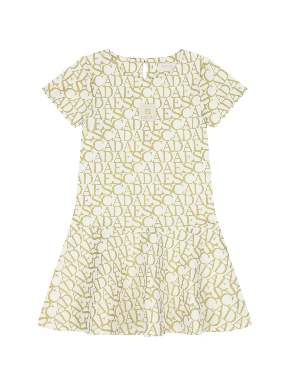 Escada Kids robe évasée à logo imprimé - Blanc