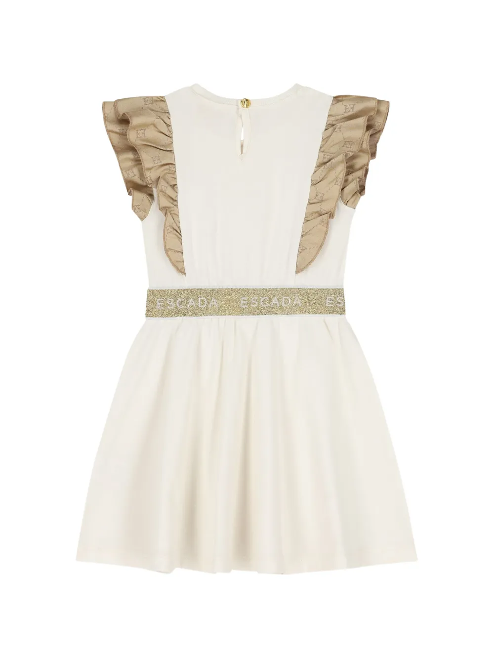 Escada Kids Jurk met logoprint Beige