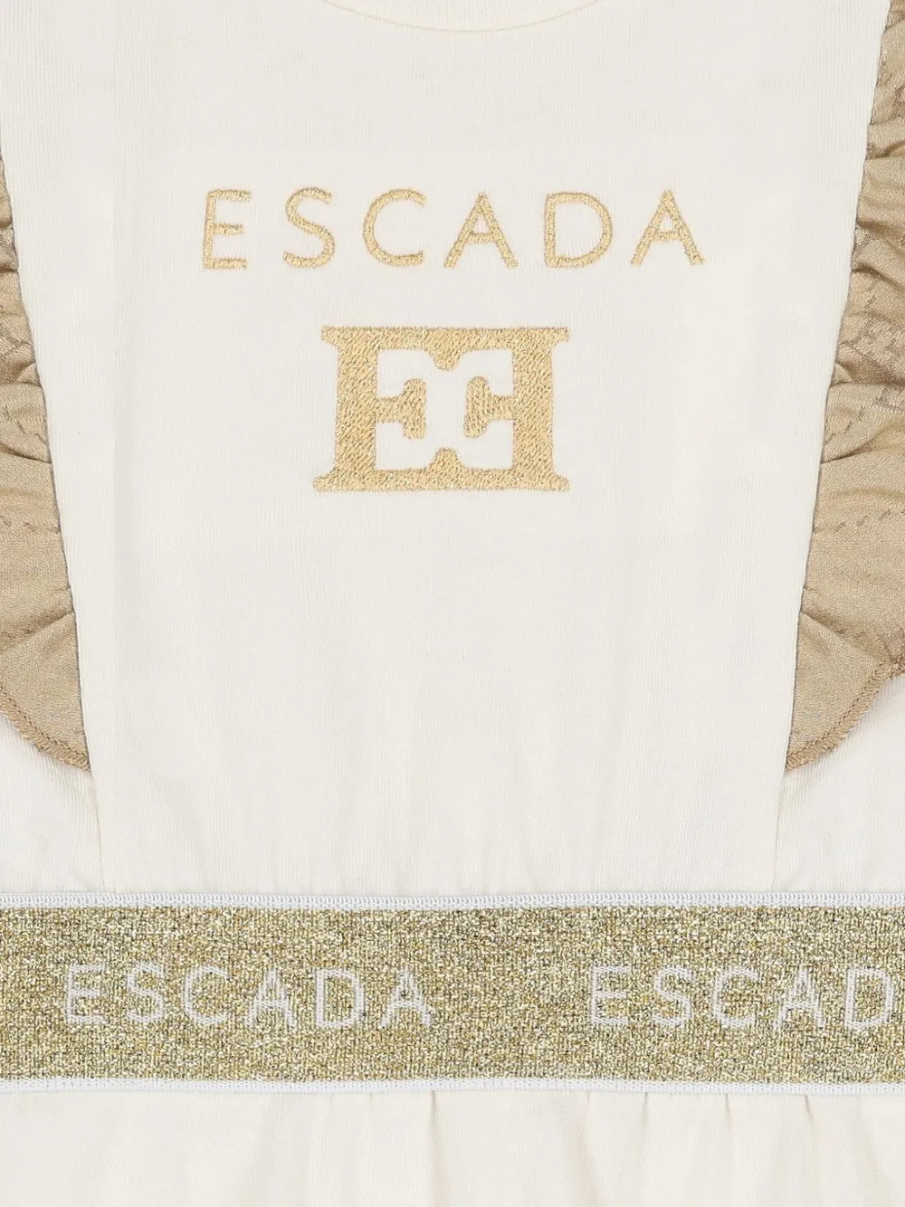 Escada Kids Jurk met logoprint Beige