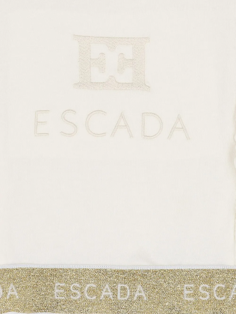 Escada Kids Jurk met geborduurd logo en ruches Beige