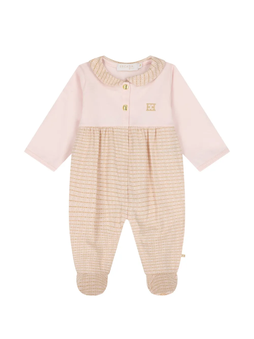 Escada Kids Pyjama met Peter Pan-kraag en logoprint Roze