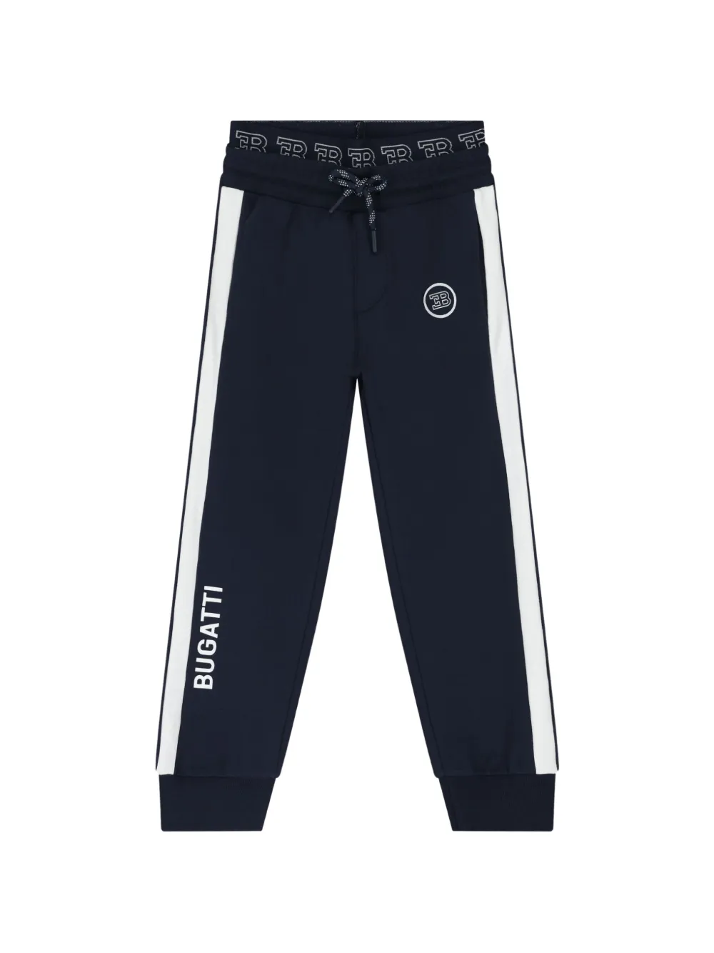 Bugatti Kids logo-print side-stripe track pants - Blu