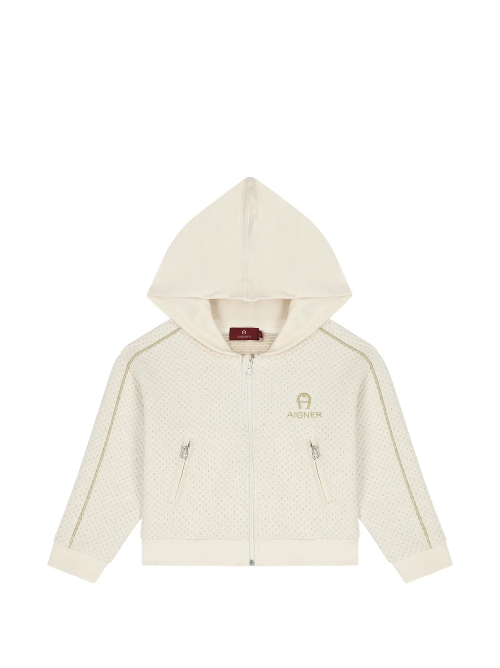 Aigner Kids hoodie zippé à logo brodé - Tons neutres Aigner Kids hoodie zippé à logo brodé - Tons neutres