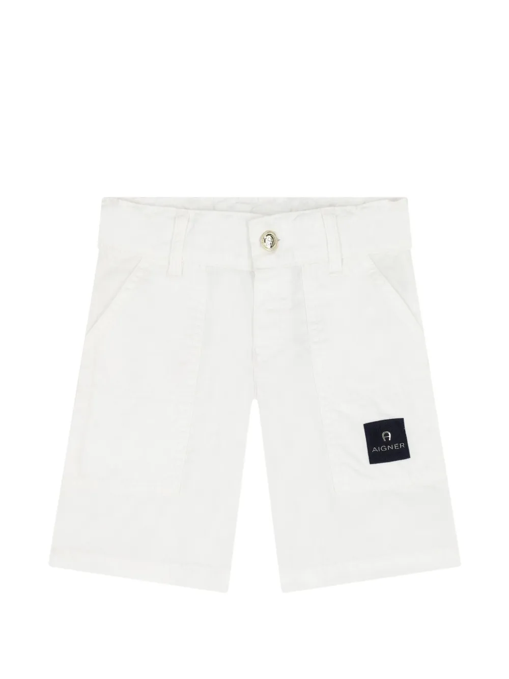 Aigner Kids logo-patch cargo shorts Wit