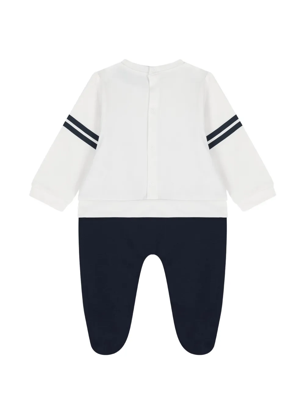 Bugatti Kids Pyjama met logo-patch en grafische print Wit