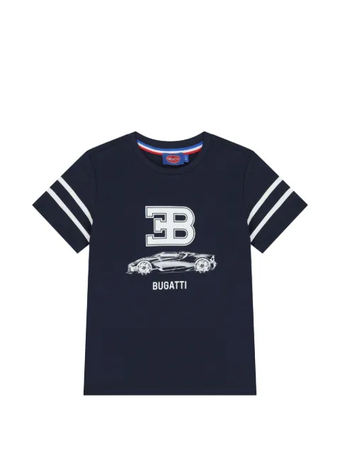 Bugatti Kids graphic-print striped-sleeve T-shirt