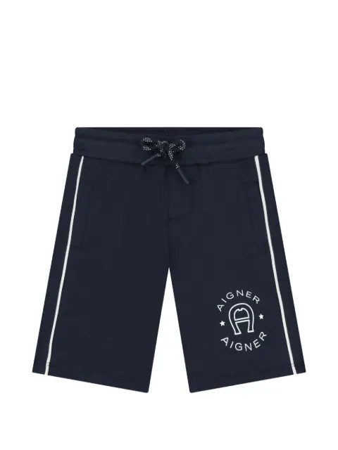 Aigner Kids logo-print side-stripe shorts