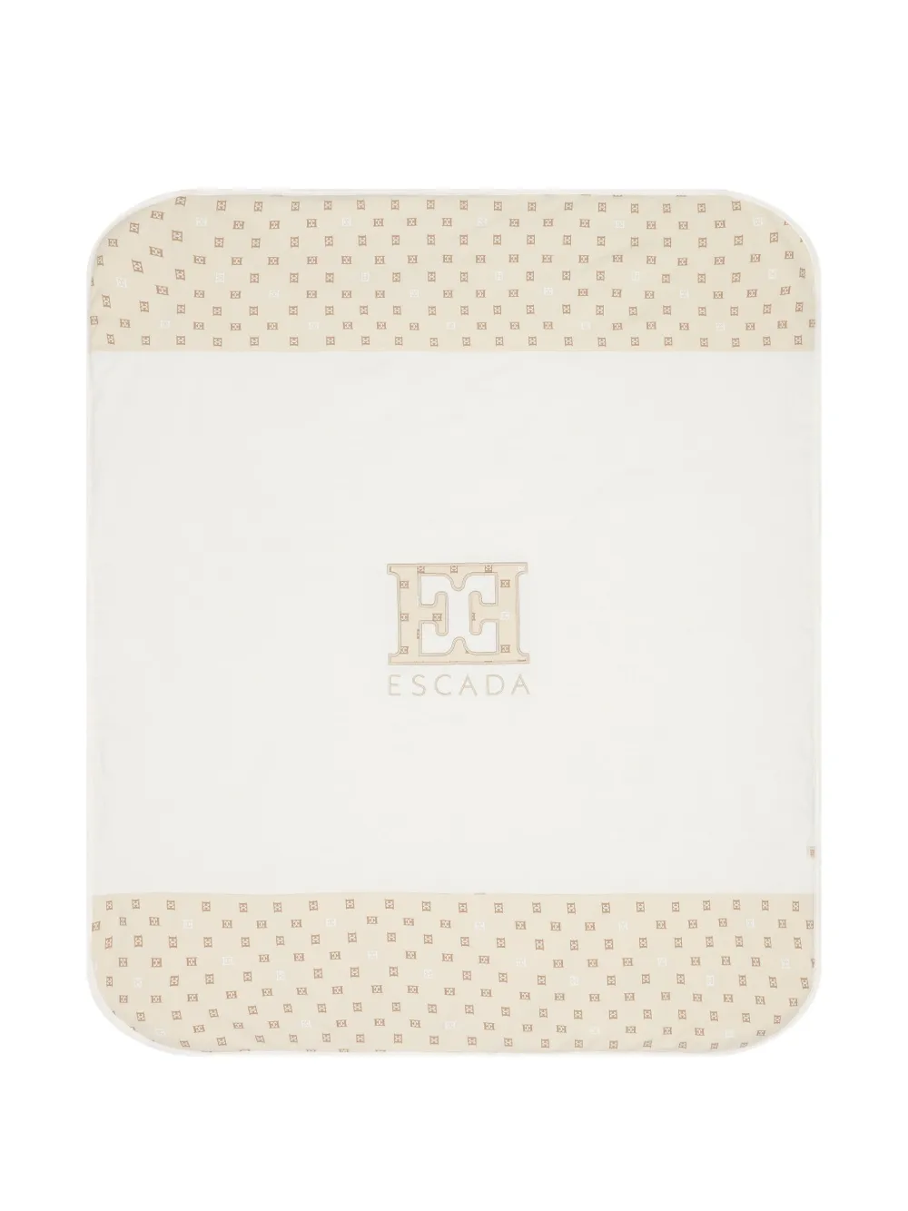 Escada Kids logo-embroidered monogram blanket - Toni neutri